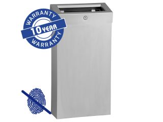 MERIDA STELLA SLIM COMBO Anti-Fingerprint open waste bin 15 l, satin stainless steel with AFP coating